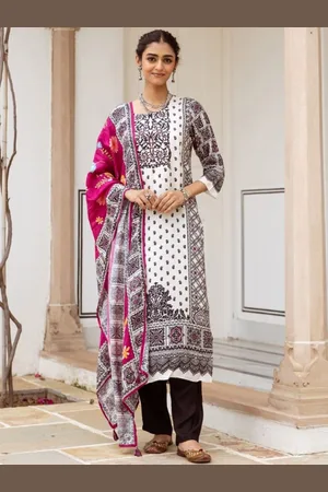 AUTUMN LANE Women Ethnic Motifs Printed Regular Kurta with Trousers & With Dupatta