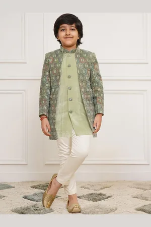 Vastramay Boys Slim Fit Embroidered Sherwani Set