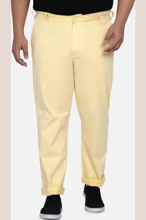 John Pride Plus Size Men Yellow Chinos Trousers
