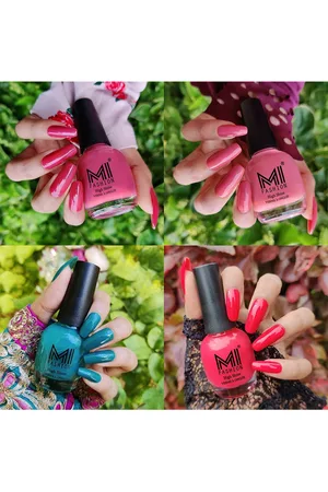 MI FASHION Set Of 4 Vernis A Ongles Ultra High Glass HD 3D Shine Nail Polish 60ml - Tan, Candy Cotton, Sea Green, Light Pink