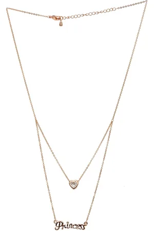 AQUASTREET Rose Gold-Plated Cubic Zirconia Studded Layered Necklace