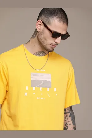 WROGN Men Brand Logo Printed Pure Cotton T-shirt