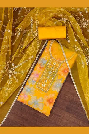 Lilots Organza Unstitched Dress Material