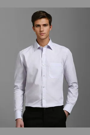 Louis Philippe Men Classic Spread Collar Solid Cotton Formal Shirt