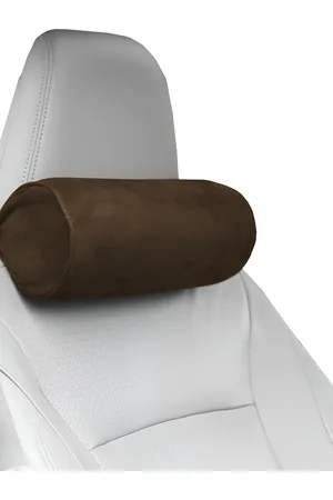 Pum Pum Brown Fibre Filled Ultra Soft Car Bolster Headrest Pillow
