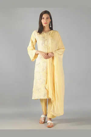 BARARA ETHNIC Women Printed Thread Work Pure Cotton Kurta with Trousers & Dupatta