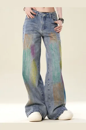 DressBerry Women Wide Leg High-Rise Light Fade Jeans