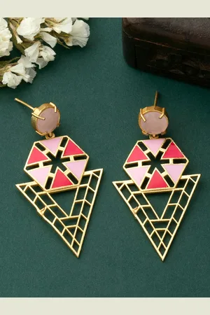 Alamod Gold-Plated Geometric Drop Earrings