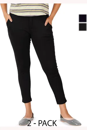 BAESD Women Pack Of 2 Smart Skinny Fit Cropped Trousers