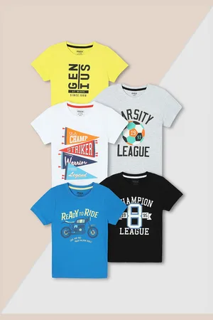 Max Collection Boys Graphic Printed T-Shirt - Pack of 5