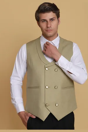 Tahvo Men Beige Solid Waistcoat