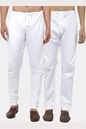 KLOTTHE Men White Pack of 2 Solid Cotton Pyjamas