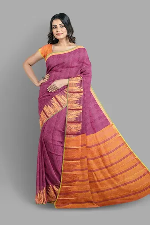 The Chennai Silks Ethnic Motifs Zari Art Silk Fusion Ilkal Saree