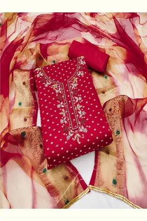 Lilots Embroidered Beads and Stones Unstitched Dress Material
