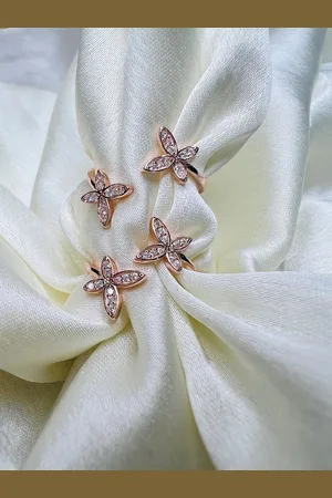 ARTE 92.5 Sterling Silver Stone Studded Toe Rings