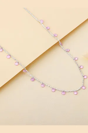 GIVA Silver Rhodium-Plated Necklace