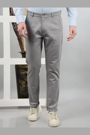 Crimsoune Club Men Printed Smart Slim Fit Chinos Trousers