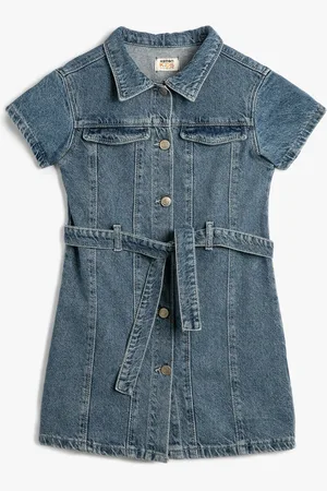 Koton Girls Pure Cotton Shirt Dress