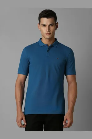 Louis Philippe Men Solid Polo Collar Cotton Slim Fit T-Shirt