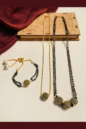 ABDESIGNS Set of 3 Gold Plated Mangalsutra Set