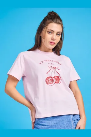 Mast & Harbour Women Graphic Printed Round Neck Cotton Oversized T-shirt