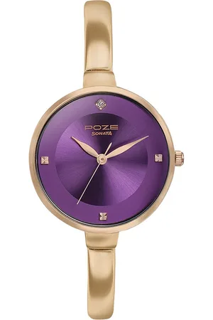 Sonata Poze Women Brass Embellished Dial & Bracelet Style Straps Analogue Watch SP80013WM01