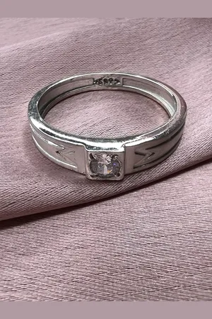 ARTE Men 92.5 Sterling Silver Cubic Zirconia-Studded Finger Ring