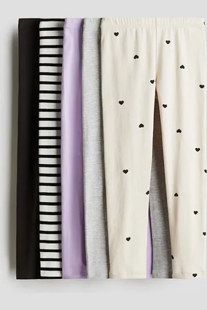 H&M Girls 5-Pack Jersey Leggings