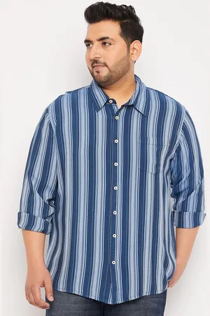 Bigbanana Plus Size Vertical Striped Casual Shirt