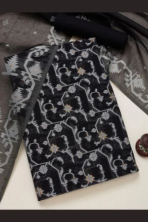 Soch Geometric Printed Chanderi Silk Unstitched Dress Material