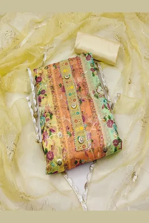 Lilots Organza Unstitched Dress Material