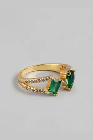 DressBerry Women Stone-Studded Adjustable Finger Ring