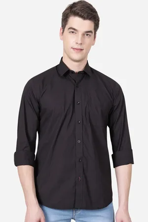 JADE BLUE Men Black Slim Fit Casual Shirt