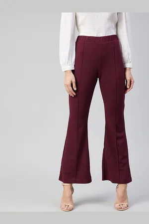 marie claire Women Maroon Bootcut Trousers