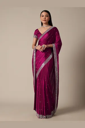 KALKI Fashion Luxe Wine Saree With Stone Embellishments
