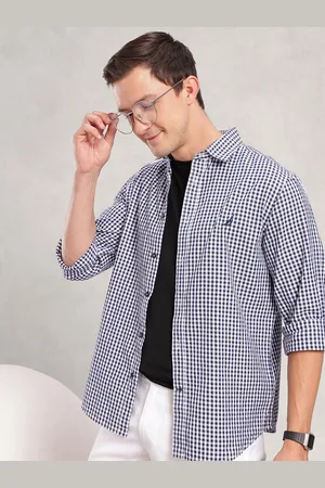 Nautica Men Premium Slim Fit Checked Pure Cotton Casual Shirt