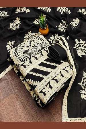 Lilots Embroidered Unstitched Dress Material
