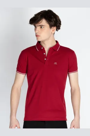 Status Quo Men Solid Polo Collar Cotton Slim Fit T-shirt