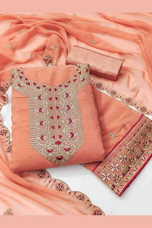 KIMISHA Embroidered Unstitched Dress Material