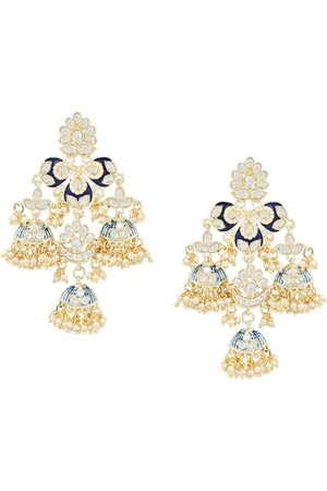 I Jewels Gold-Plated Contemporary Jhumkas Earrings
