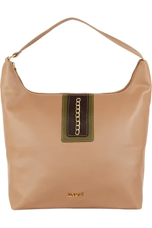ENOKI Women Beige Solid Shopper Hobo Bag