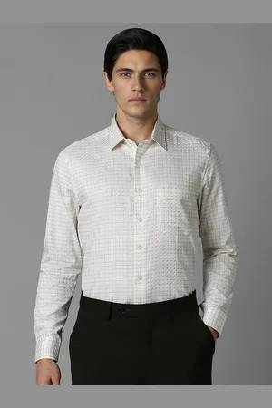 Louis Philippe Men Slim Fit Checked Spread Collar Pure Cotton Formal Shirt