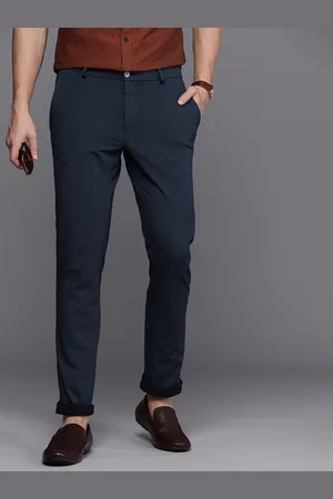 Louis Philippe Men Textured Slim Fit Trousers