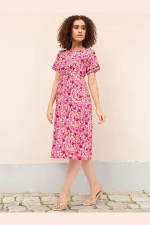 DressBerry Women Floral Printed A-Line Midi Dress