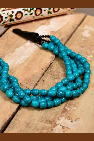 Bamboo Tree Jewels Beaded Twisted Necklace