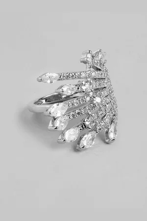 DressBerry Women Stone-Studded Adjustable Finger Ring