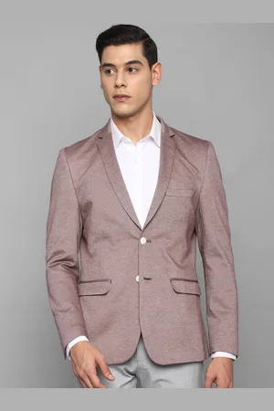 Louis Philippe Men Self Design Cotton Slim-Fit Single-Breasted Formal Blazer