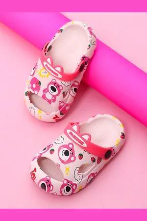 Yellow bee Girls Pink Comfort Sandals