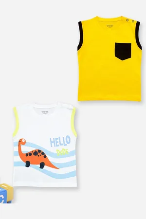 Miss & Chief Unisex Kids Regular Fit Pack Of 2 Graphic Printed Round Neck Cotton T-shirts