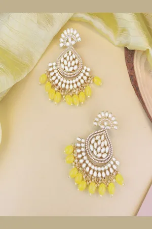 I Jewels Gold-Plated Contemporary Chandbalis Earrings